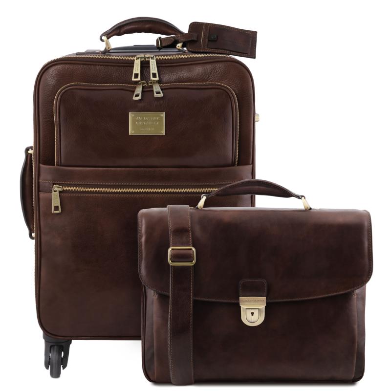 Set-Taksidiou-dermatino-TL142271-darkbrown