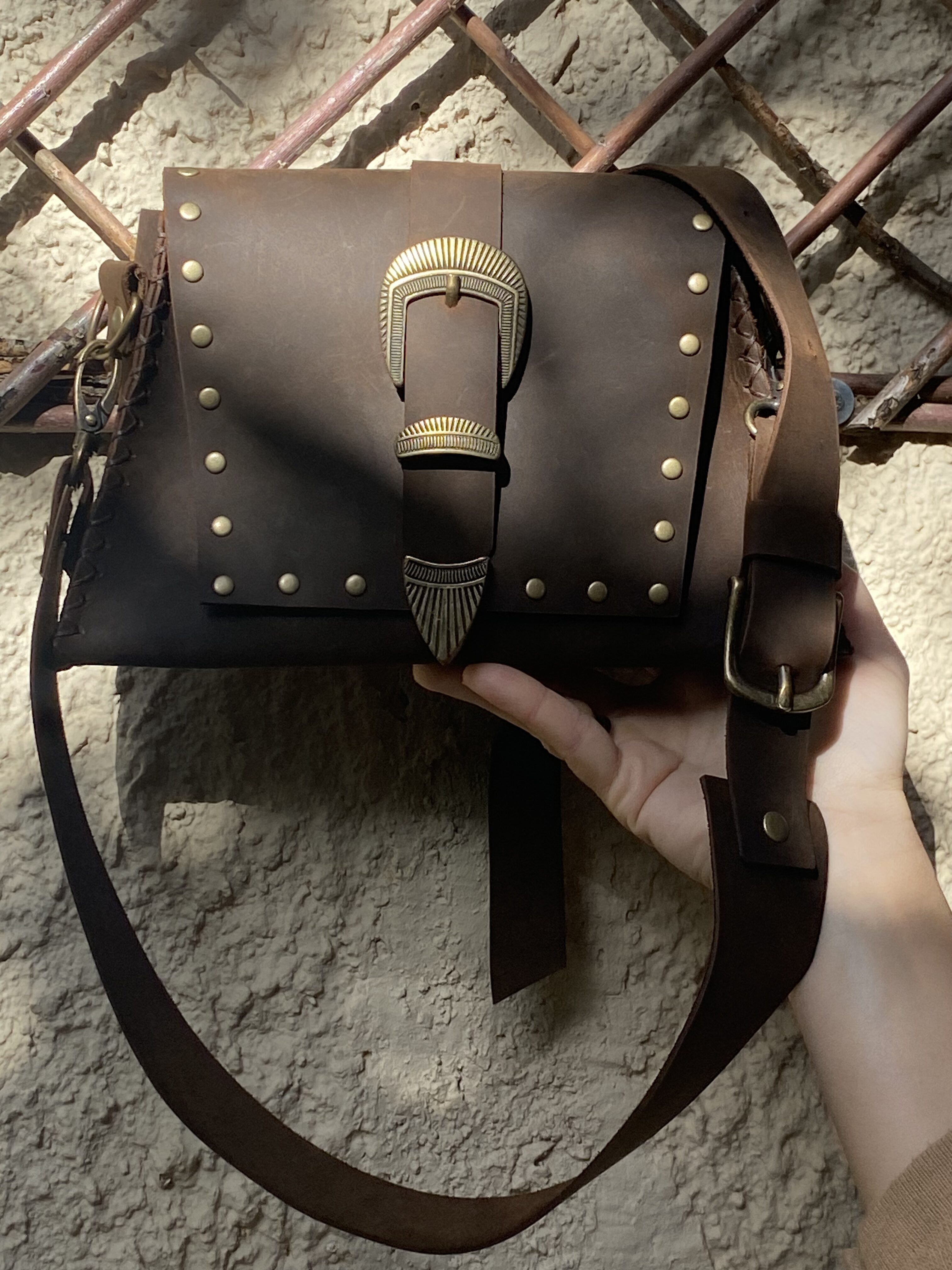 Δερμάτινη Χειροποίητη Τσάντα Ώμου / Χιαστί Philipposleather